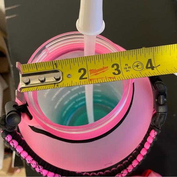 Fidus Gallon 128 oz Motivational Water Bottle Pink To Teal‎ With Paracord - Picture 15 of 16